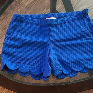 Lilly Pulitzer Royal Blue Scalloped High Waist Shorts